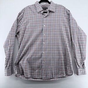 The Mens Store Bloomingdales Egyptian Cotton Plaid Button Down Shirt Mens XL